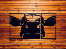 Load image into Gallery viewer, Cow Head Up Close 3 Panel Decor
