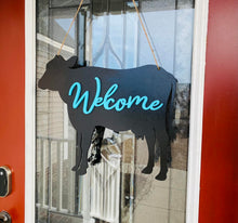 Load image into Gallery viewer, Cow Welcome Door Hanger
