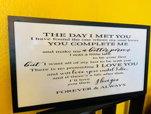 Load image into Gallery viewer, The Day I Met You Wall Decor Sign
