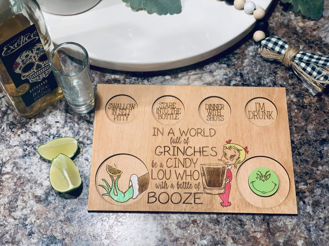 Grinch Tequila Tray