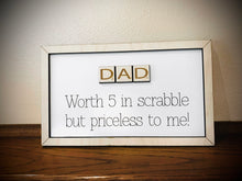 Load image into Gallery viewer, Scrabble Dad, Father, and Daddy signs
